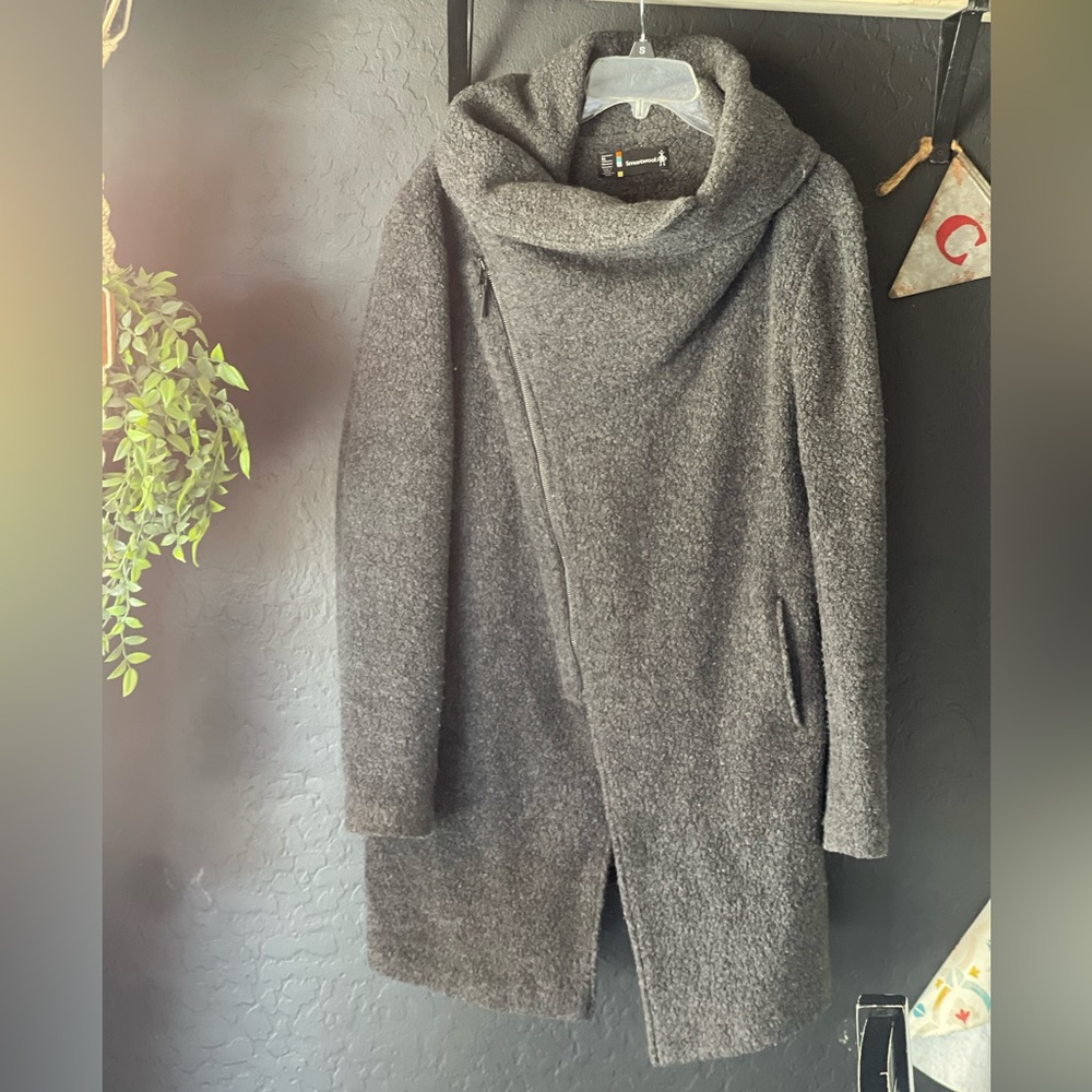 Smartwool Anchor Line Sherpa Asymmetrical Coat Charcoal Gray